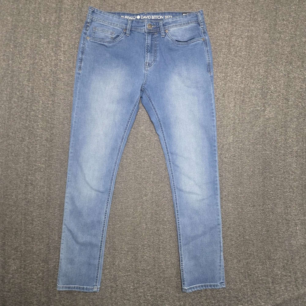 Buffalo David Bitton Max-X Jeans Mens 33x30 (W32) Skinny StretchLight Wash Denim